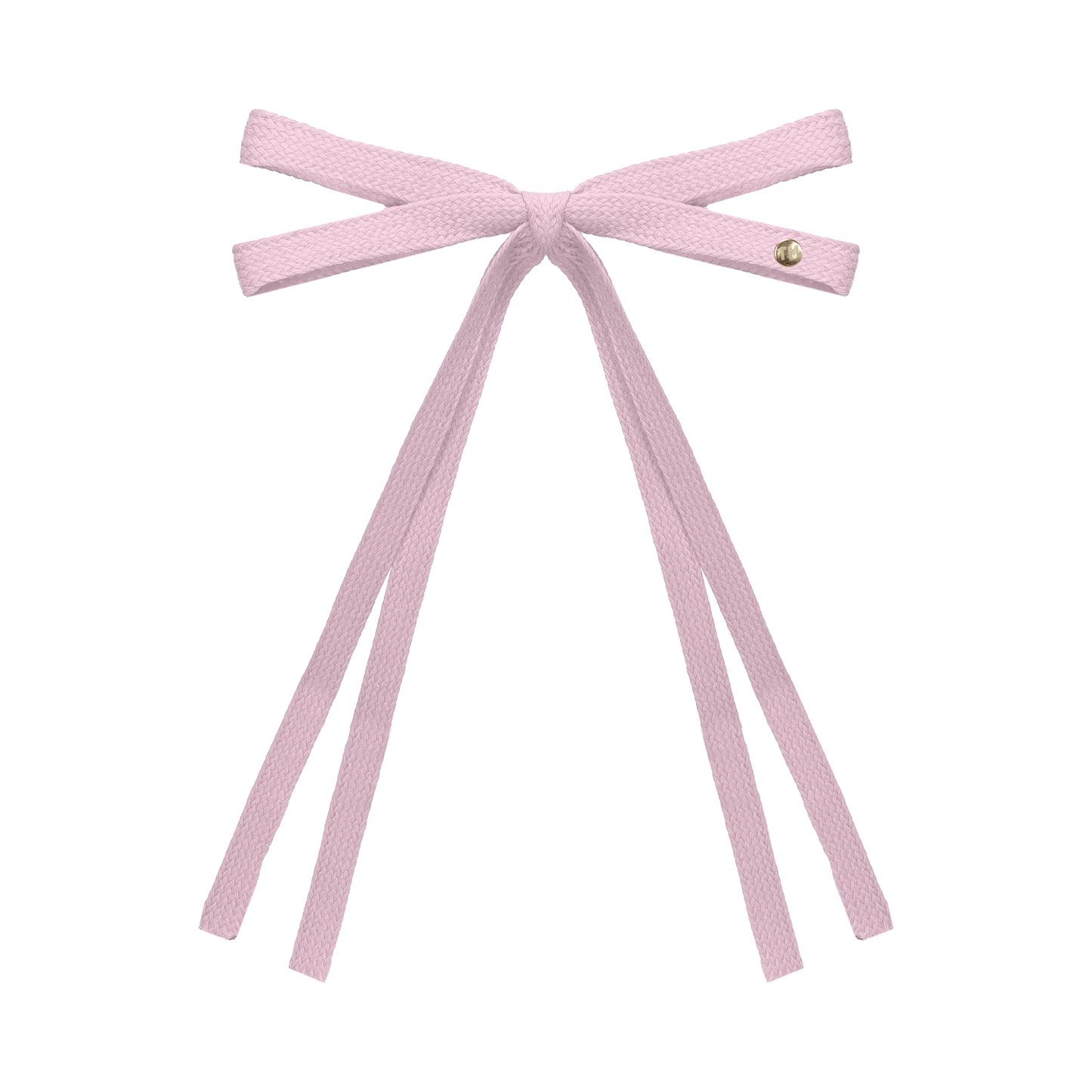 SS26 Woven Ribbon Long Tail Bow Clip (Pink)
