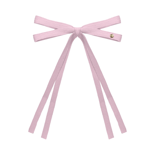 SS26 Woven Ribbon Long Tail Bow Clip (Pink)