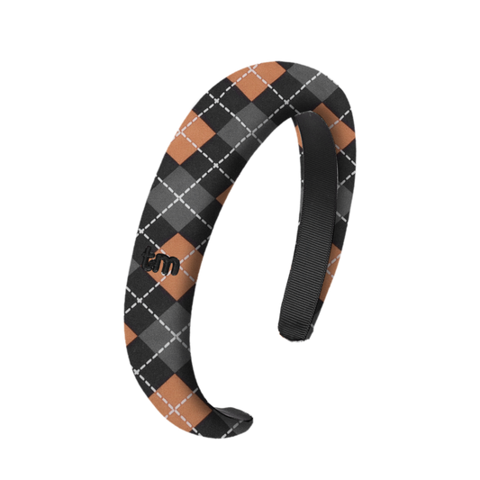 Argyle Hard Headband (Brown)