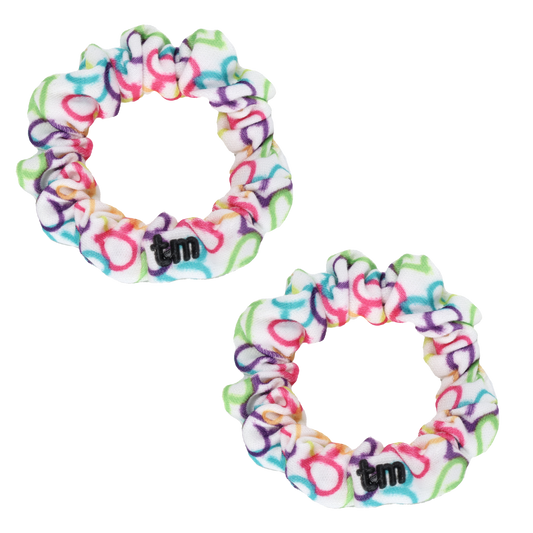 Heart And Splatter Printed Collection Mini Scrunchie Set Of 2 (Heart)