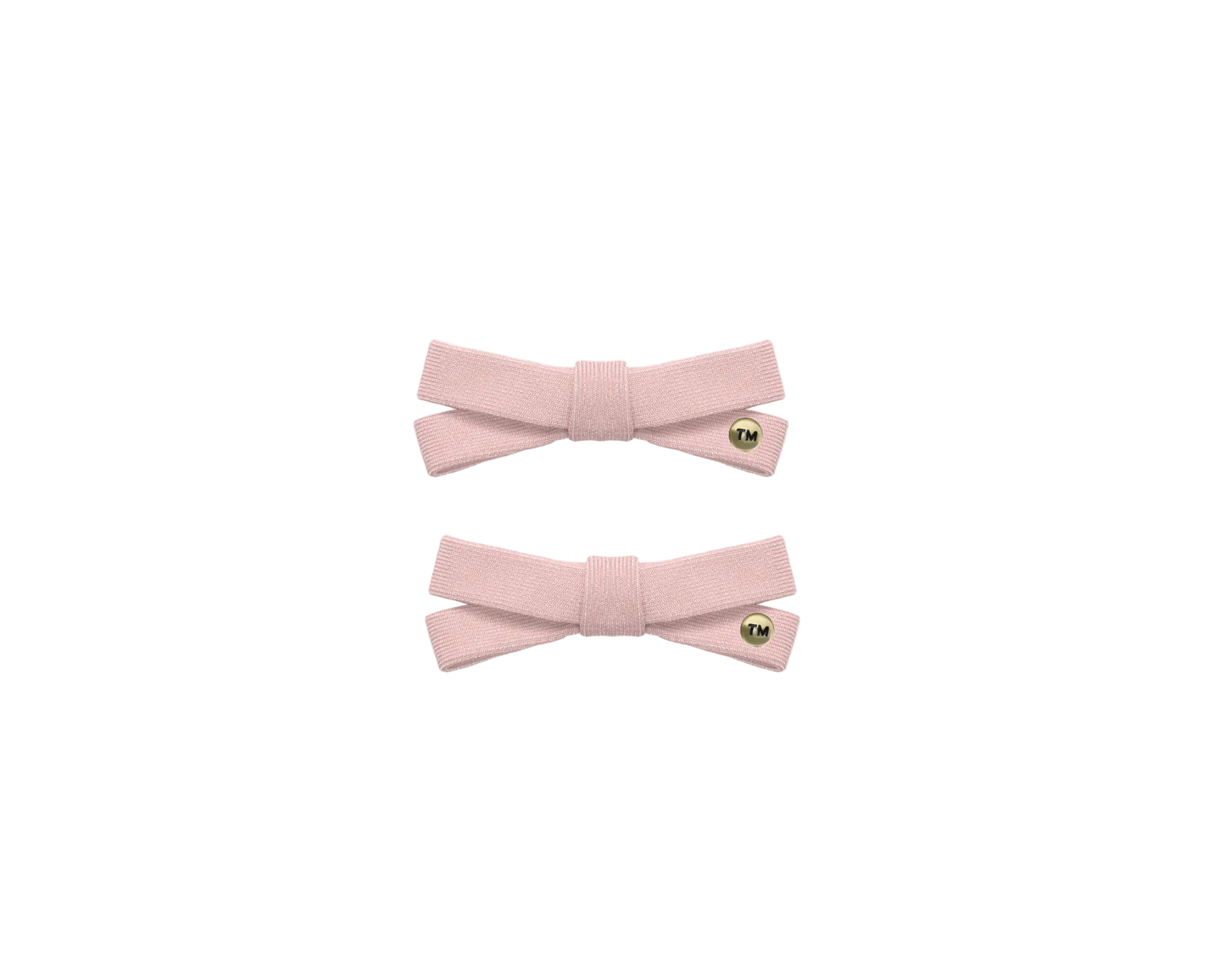 Denim Luggage Logo Collection Mini Bow Clip Set Of 2 (Pink)