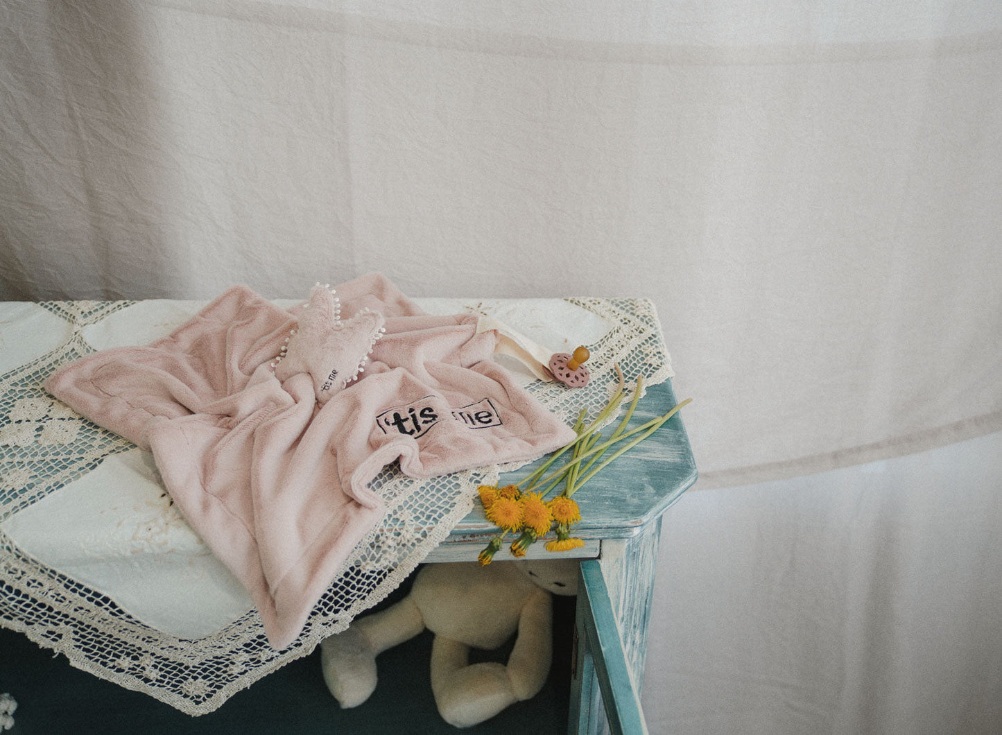Lovey with Paci/Stroller String (Butterfly, Pink)