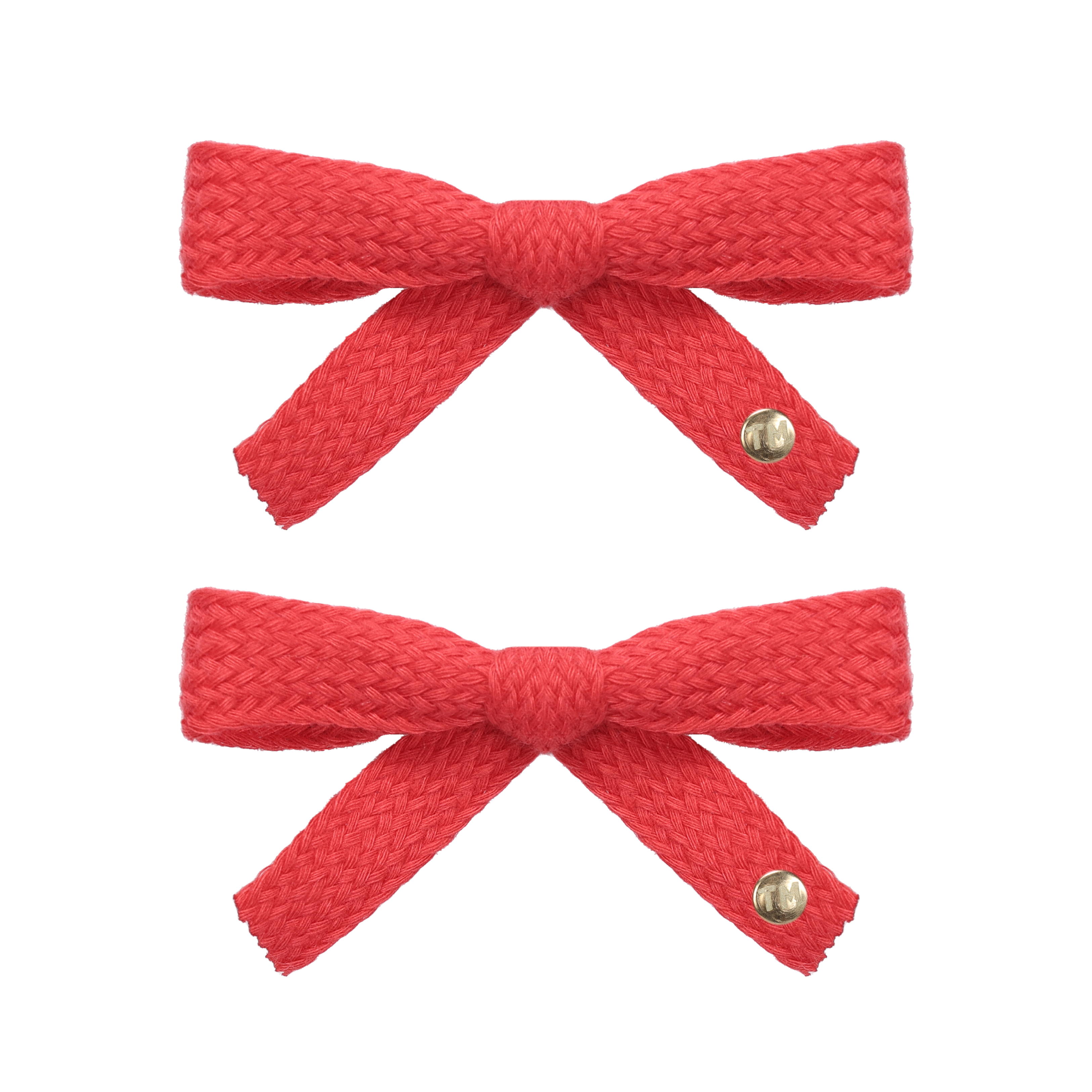 SS26 Woven Ribbon Mini Bow Clip Set Of 2 (Red) – 'tis me