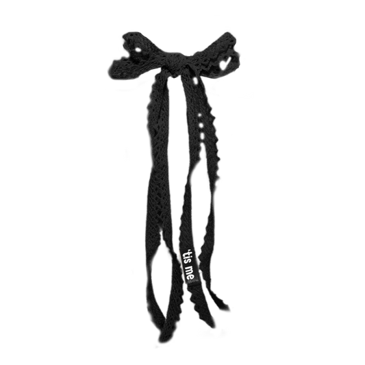 SS24 BLACK LONG BOW CLIP LACE