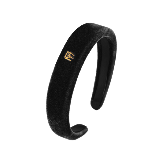 Velvet Hard Headband (Black)