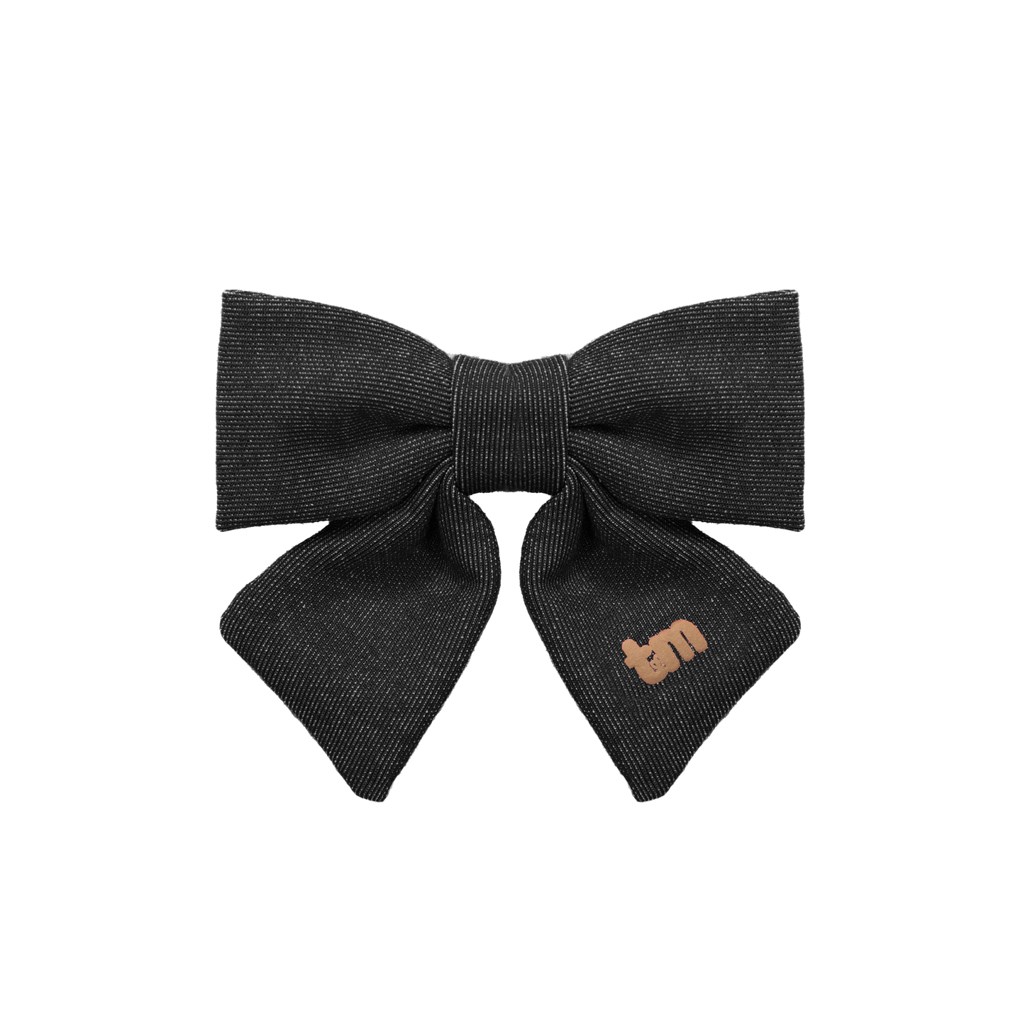 Denim Luggage Logo Collection Medium 3"  Bow Clip (Black)