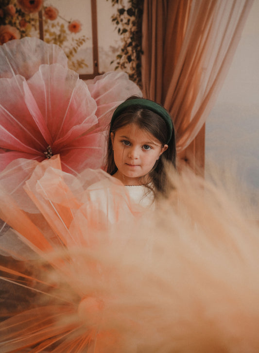 Corduroy Hard Headband (Dark Green)