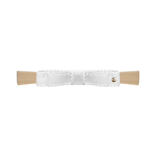 SS26 Pikot Ribbon Nylon Baby Headband (White)