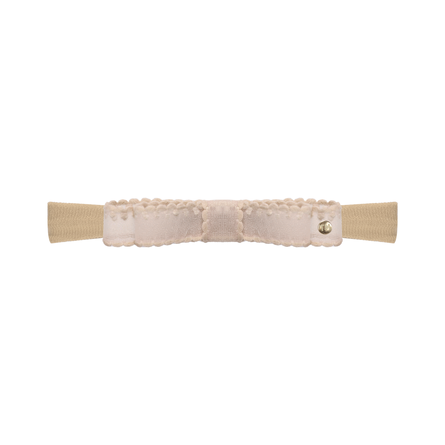 SS26 Pikot Ribbon Nylon Baby Headband (Beige)