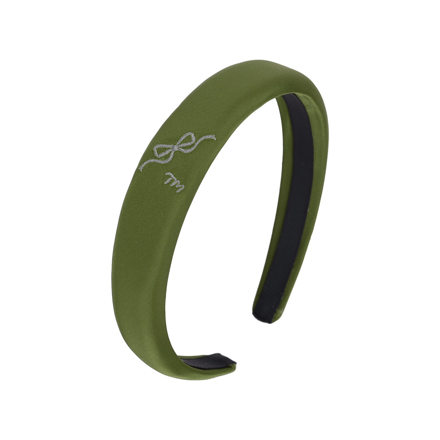 Bow Embroidery Hard Headband (Green)