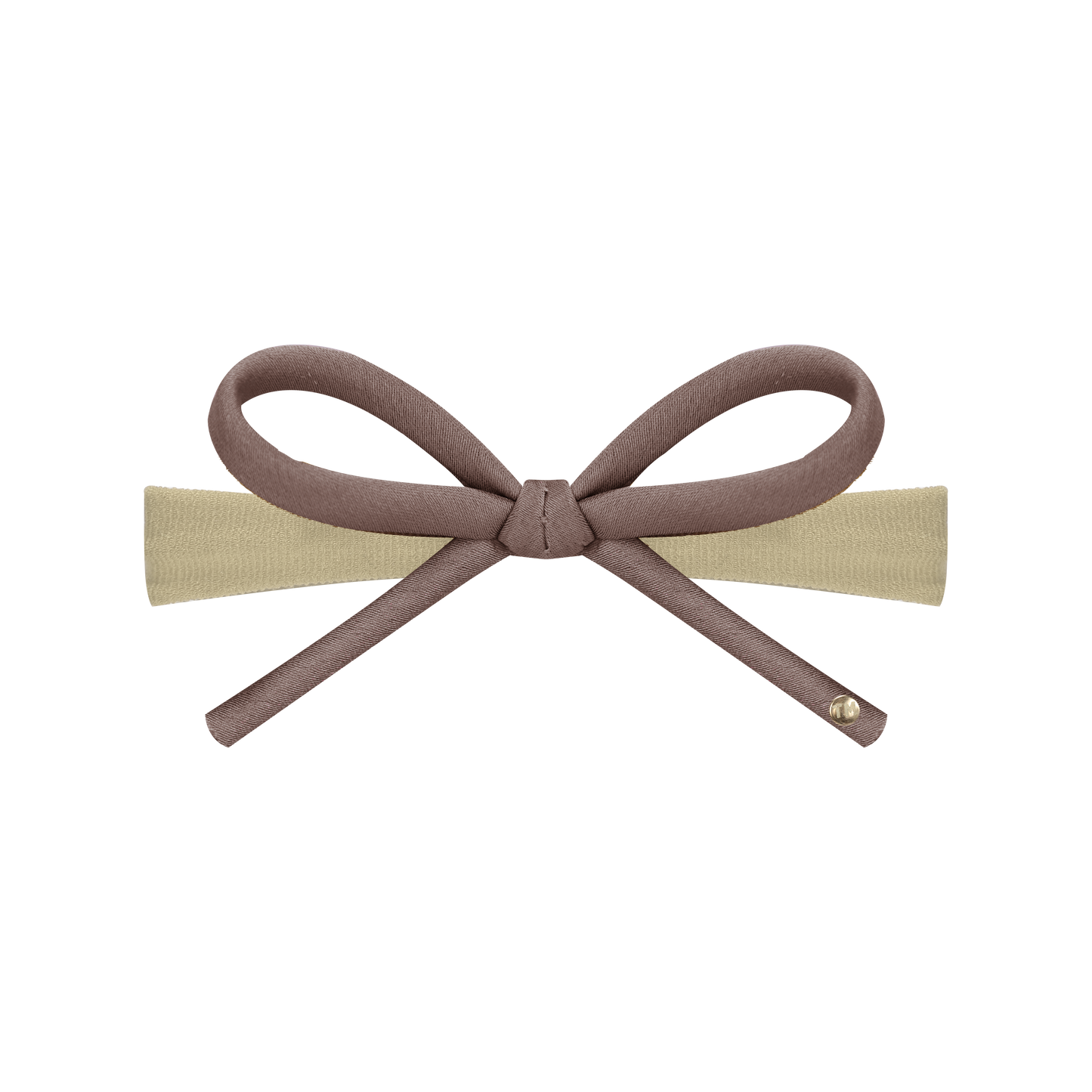 SS26 Satin-Cord Ribbon Nylon Baby Headband (Beige)