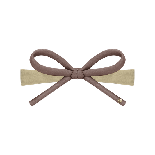 SS26 Satin-Cord Ribbon Nylon Baby Headband (Beige)