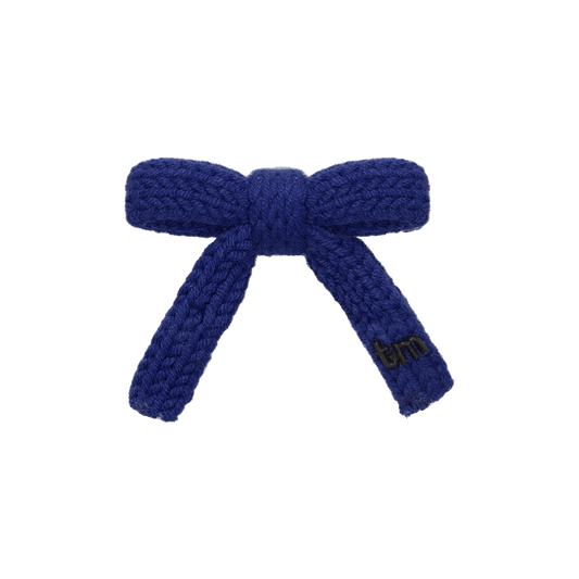 Crochet Medium Bow Clip (Navy)