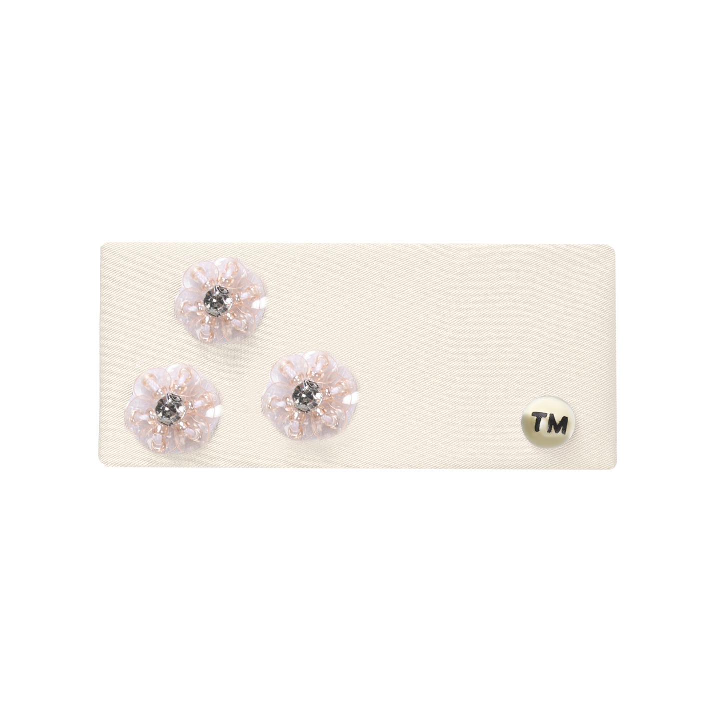 SS26 Intricate Hand Beaded Barrette Clip (Cream)