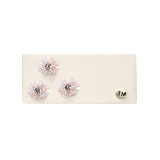 SS26 Intricate Hand Beaded Barrette Clip (Cream)
