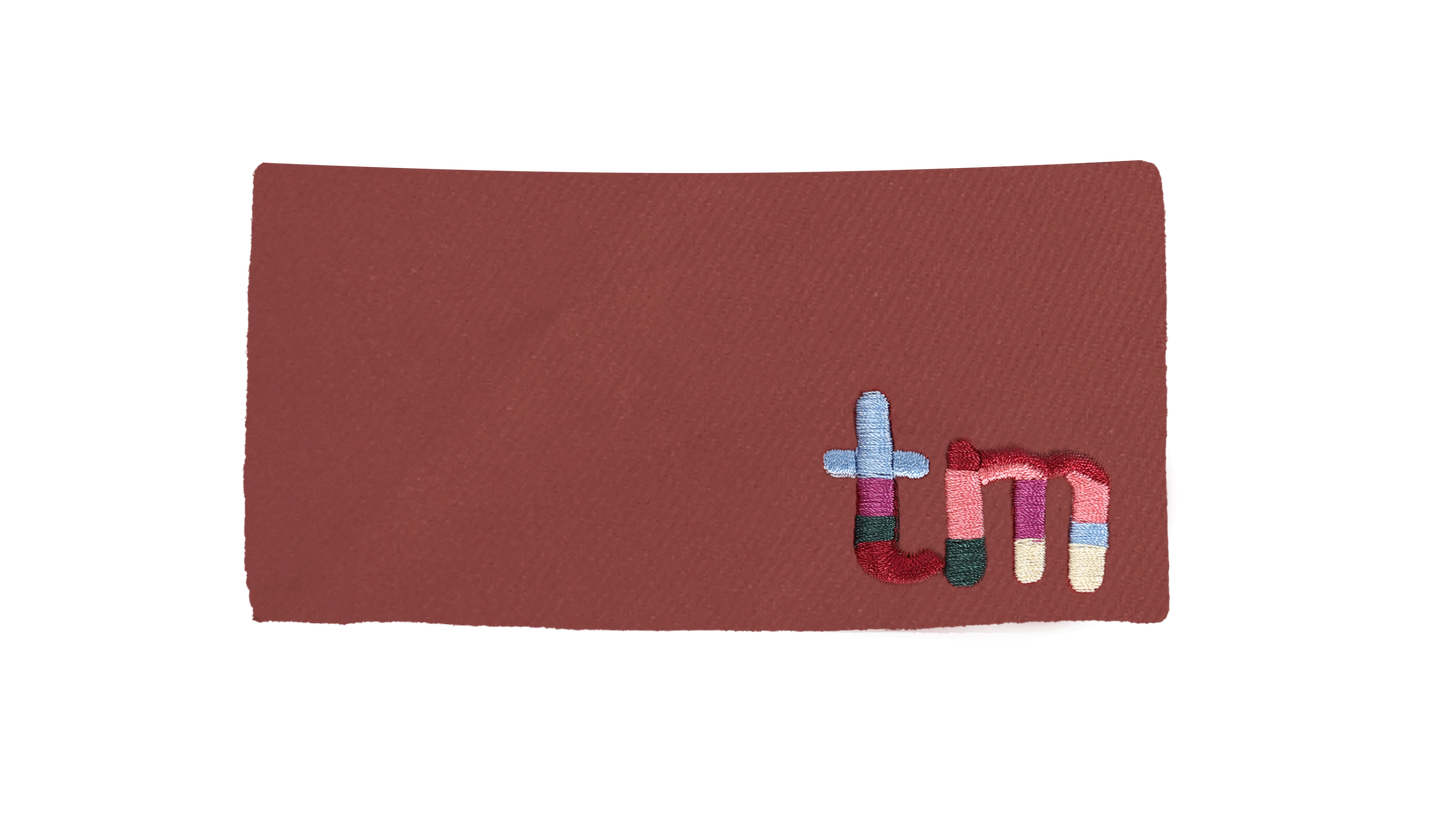 Denim Colored Embroidery Logo Barette Clip (Maroon)