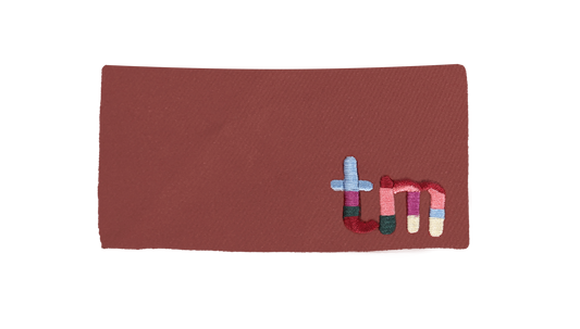 Denim Colored Embroidery Logo Barette Clip (Maroon)