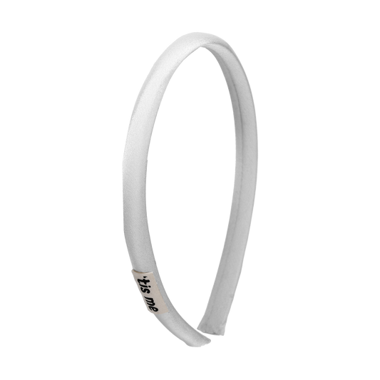 SS24 WHITE HARD HEADBAND .5" SATIN