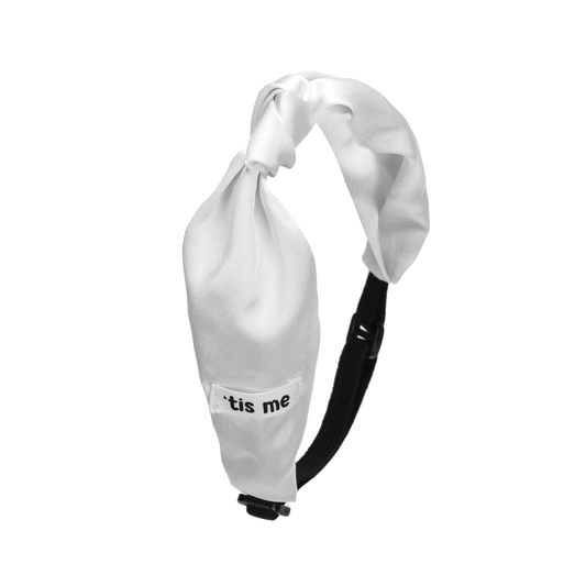 SS24 WHITE BABY SOFT KNOT HEADBAND SATIN