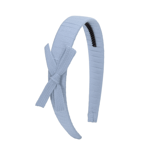 SS26 Woven Ribbon Hard Headband (Light Blue)