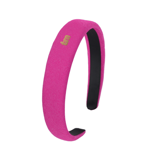 Denim Luggage Logo Collection Hard Headband ( Hot Pink)