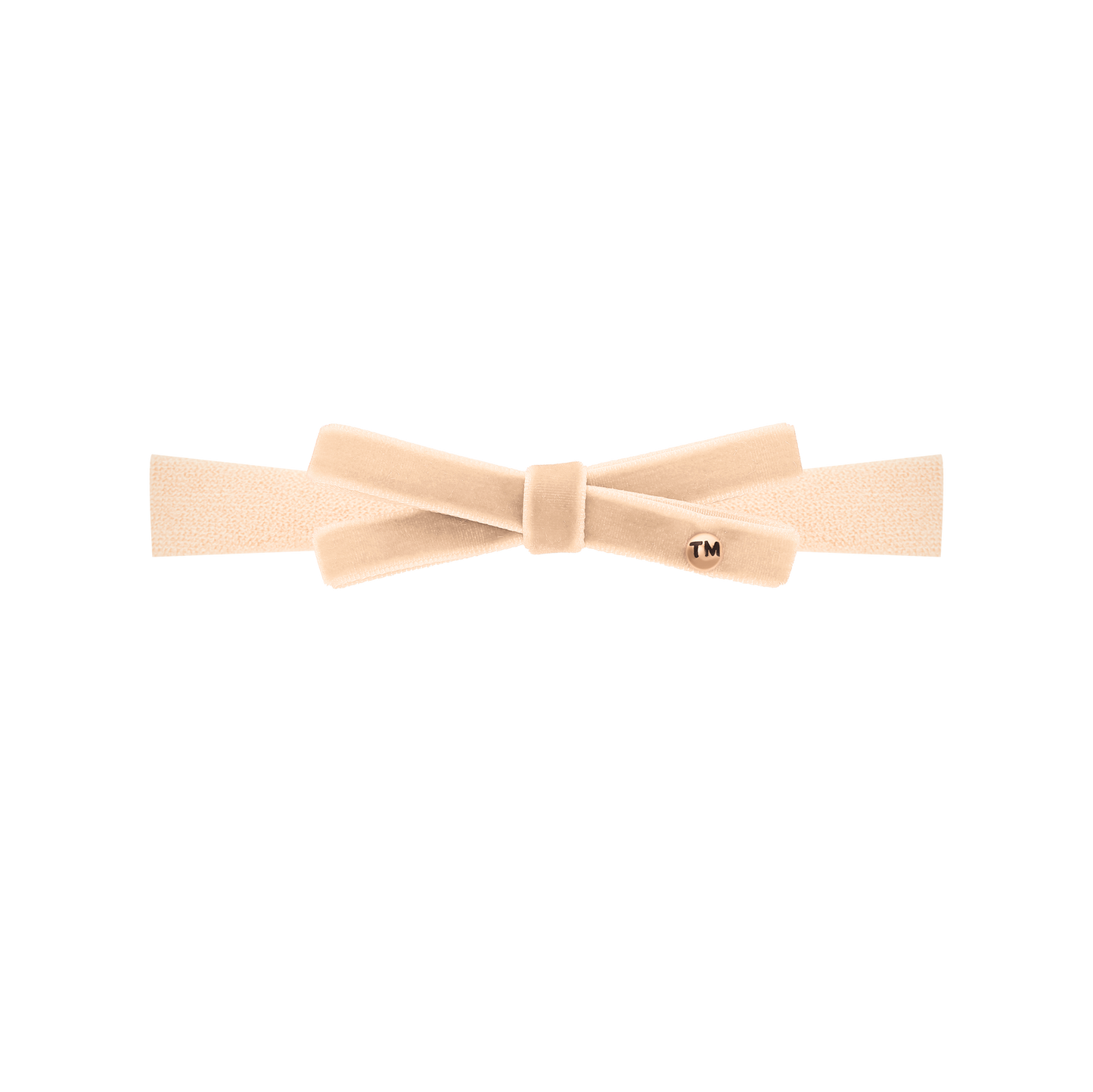 Velvet Ribbon Nylon Baby Band With Bow (Cream)