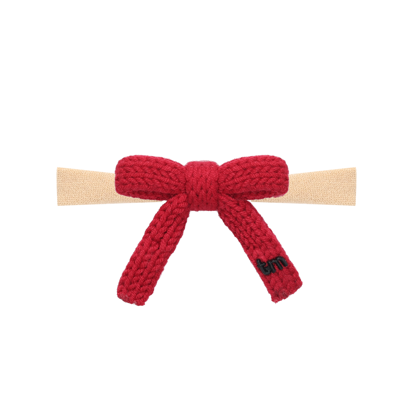 Crochet Bow On Nylon Headband (Red)