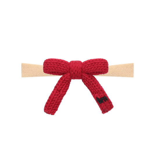 Crochet Bow On Nylon Headband (Red)