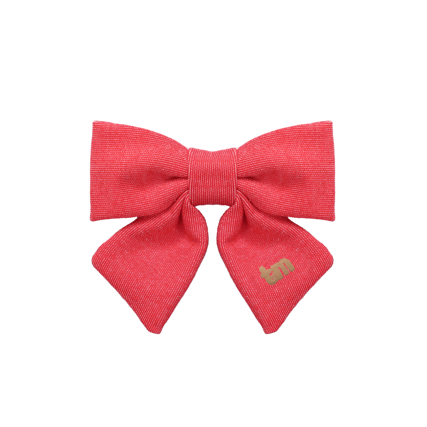 Denim Luggage Logo Collection Medium 3"  Bow Clip (Red)