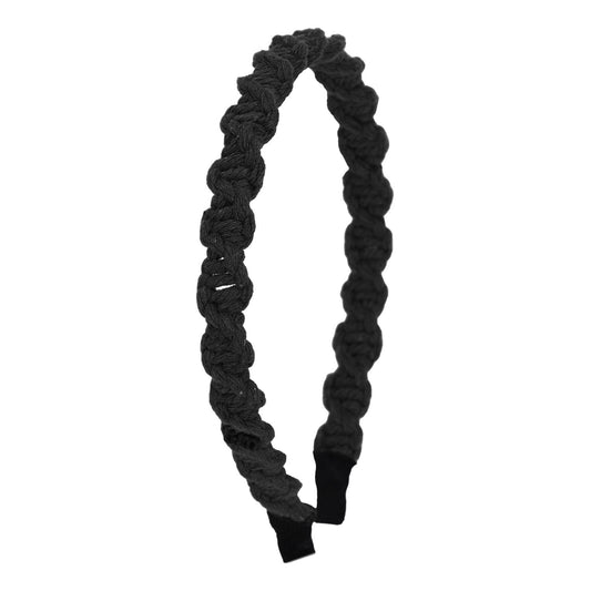 Macrame .5" Hard Headband (Black)