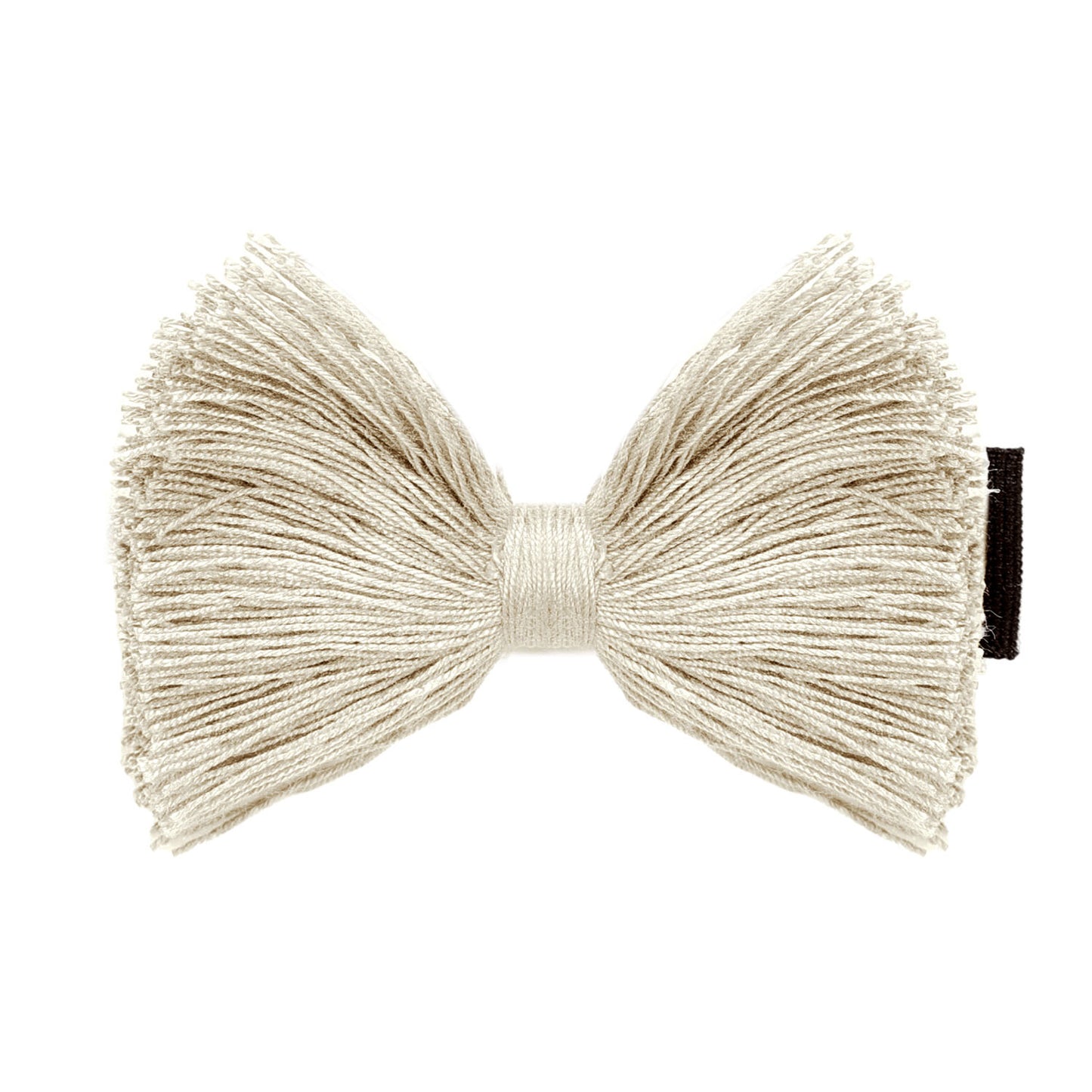 Macrame 2" Bow Clip, Set of Two (Cream)