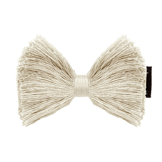 Macrame 2" Bow Clip, Set of Two (Cream)
