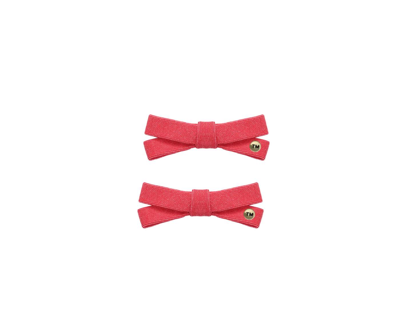 Denim Luggage Logo Collection Mini Bow Clip Set Of 2 (Red)