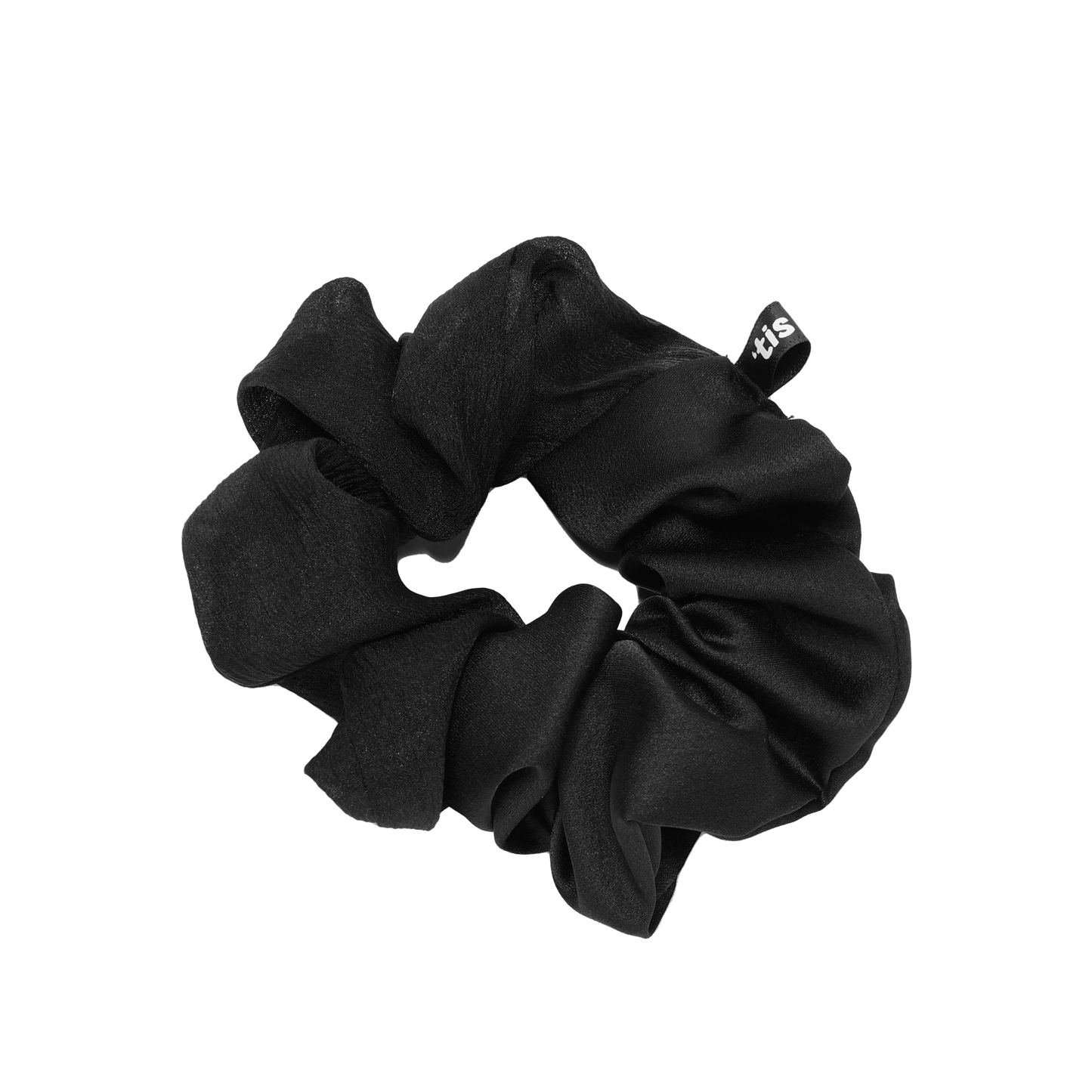 SS24 BLACK SCRUNCHIE SATIN/CHIFFON