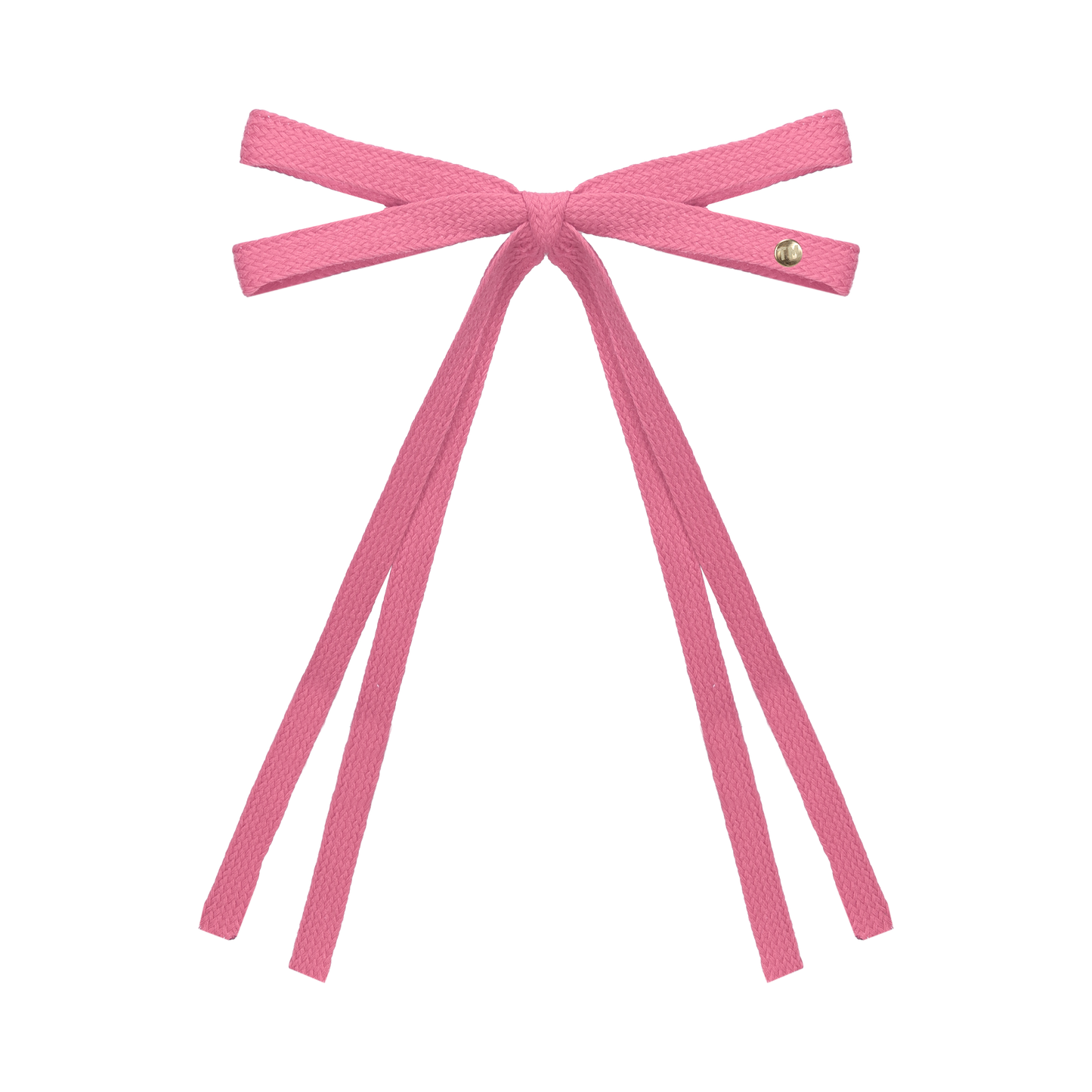 SS26 Woven Ribbon Long Tail Bow Clip (Dark Pink)