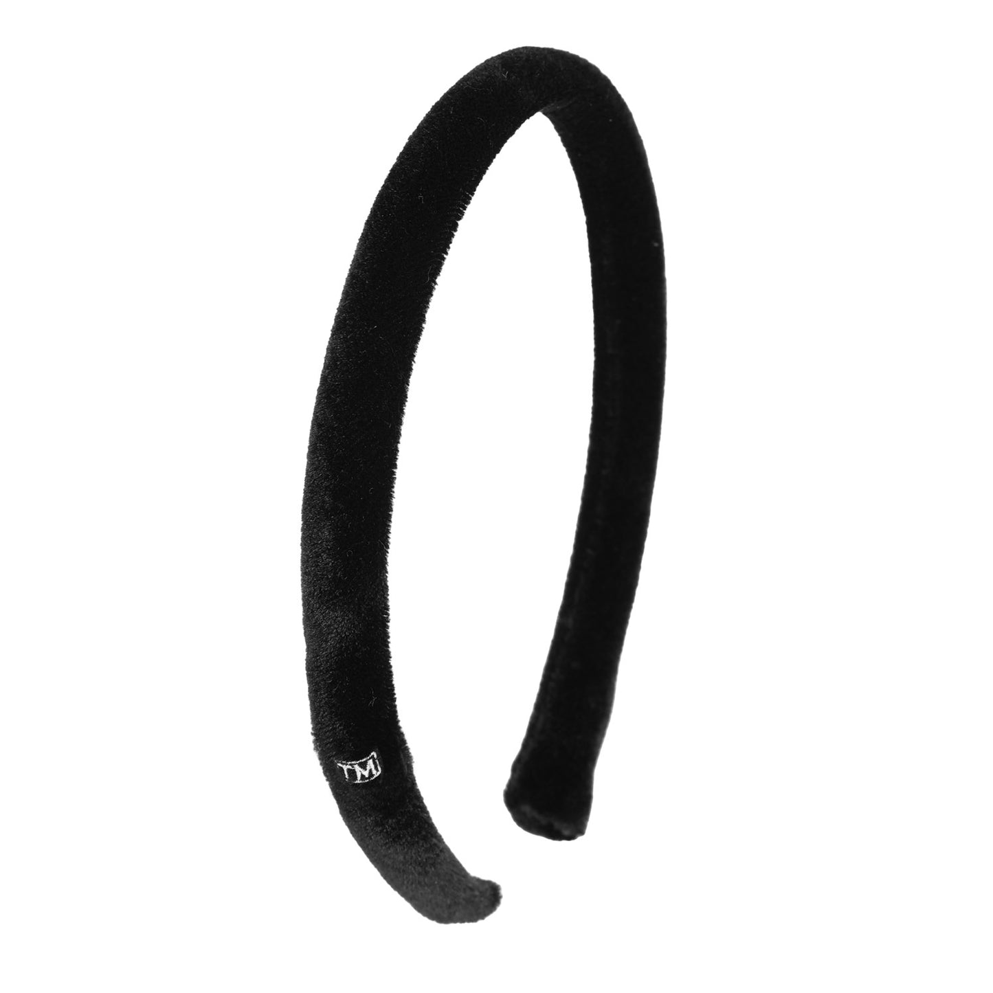 Velvet .5" Rounded Hard Headband (Black)