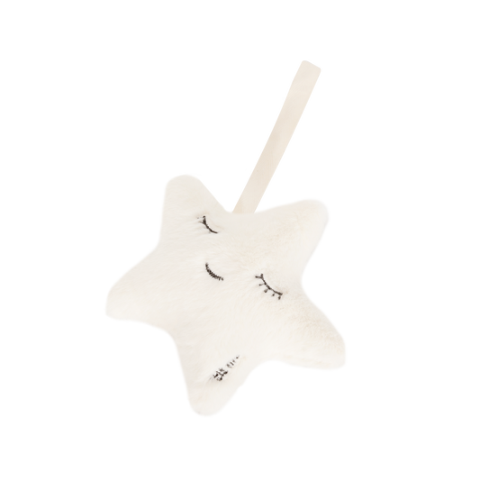 Paci Rattle Holder (Star, Cream)