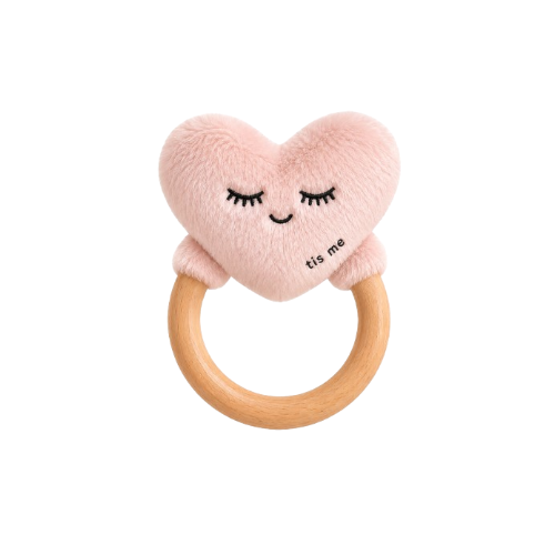 Rattle Teether (Heart, Pink)