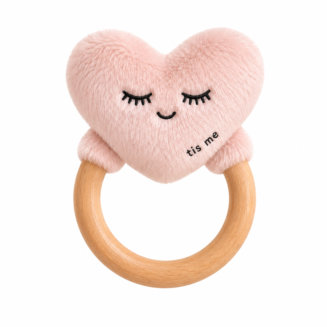 Rattle Teether (Heart, Pink)