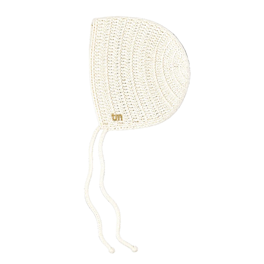 FW26 Winter Hand Crochet Bonnet Bonnet 0-3 Months White